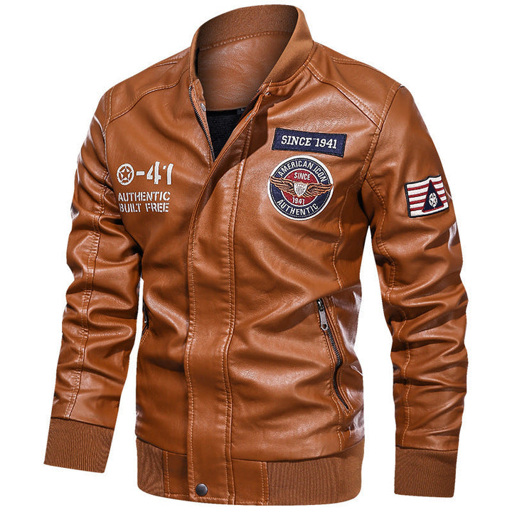 Men’s bomber jacket with long sleeves and zippered pockets