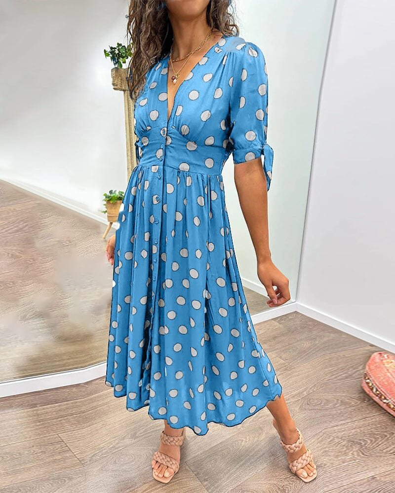 Bellamy - V-Neck Polka Dot Dress