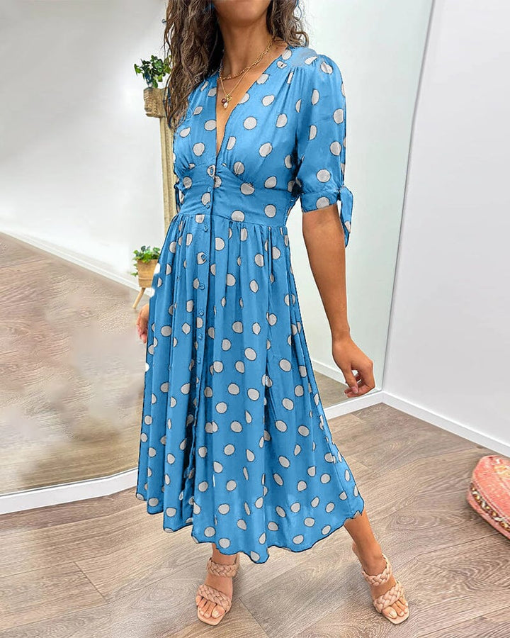 Bellamy - V-Neck Polka Dot Dress