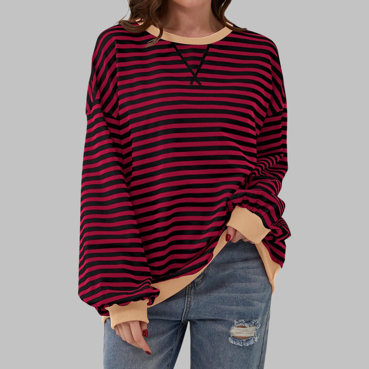 LUKA™ - Striped Long-Sleeve Crew Neck Casual Sweatshirt