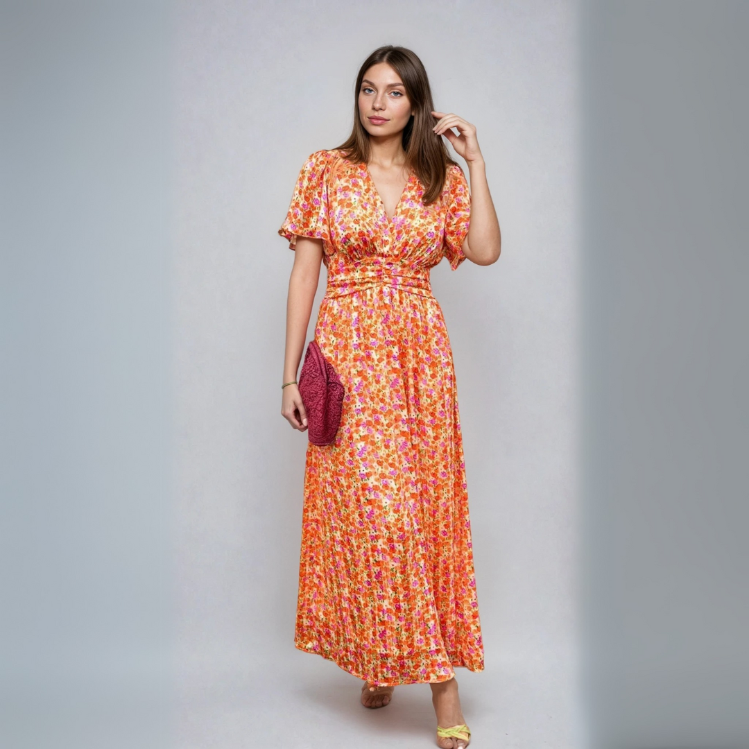 Pauline - Long dress with floral pattern