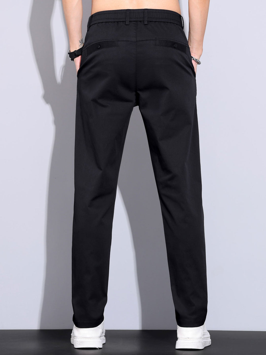 Herren Kurzarm Zip Polo & Elastischer Bund Gerade-Hosen Set