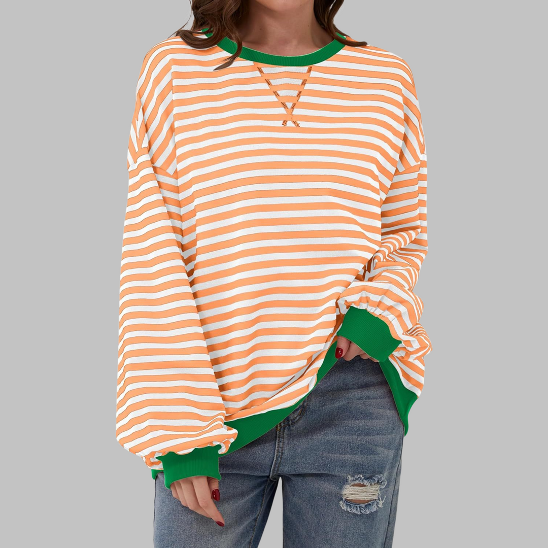 LUKA™ - Striped Long-Sleeve Crew Neck Casual Sweatshirt
