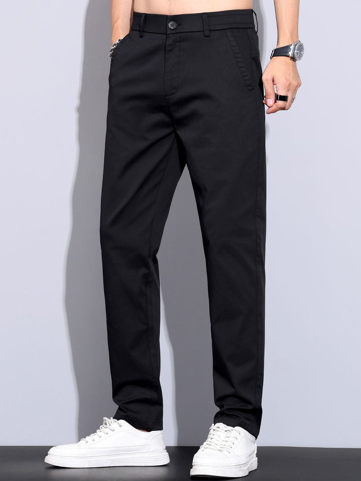 Herren Kurzarm Zip Polo & Elastischer Bund Gerade-Hosen Set