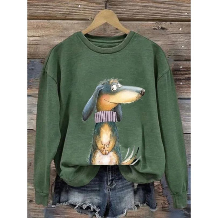 Women's sweatshirt with a round neckline and long sleeves