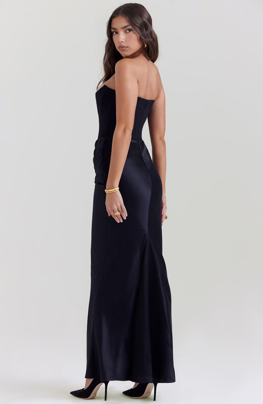 Mia | Damen Trägerloses Maxikleid