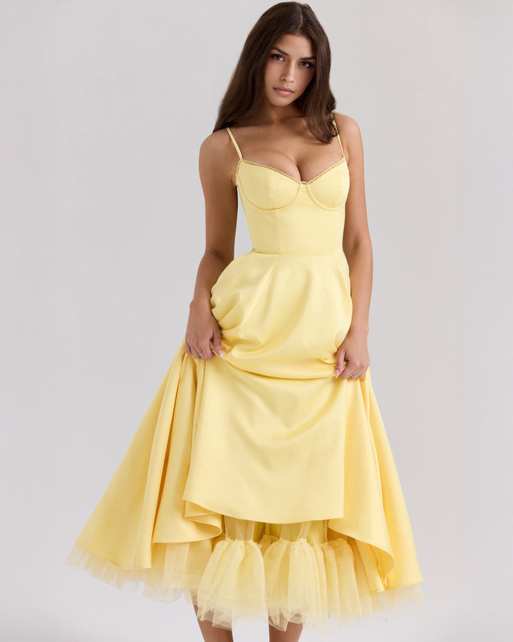 Ophira™ - Elegant Corset Midi Dress