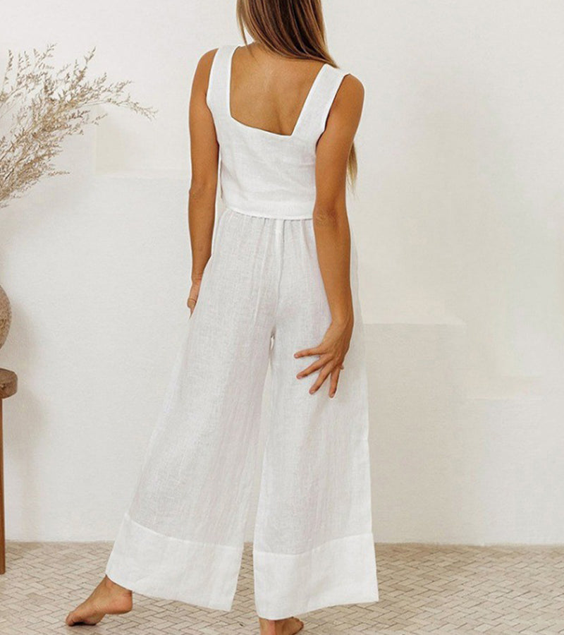 Milena - Minimalist Top and Wide Leg Trousers Set