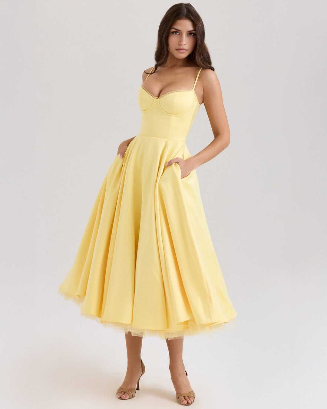 Ophira™ - Elegant Corset Midi Dress