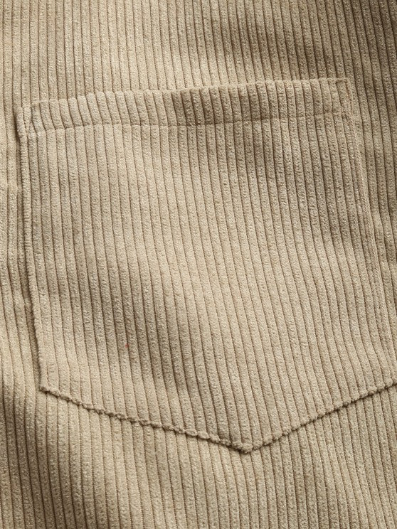 Men's Corduroy Long-Sleeve Half-Placket Shirt