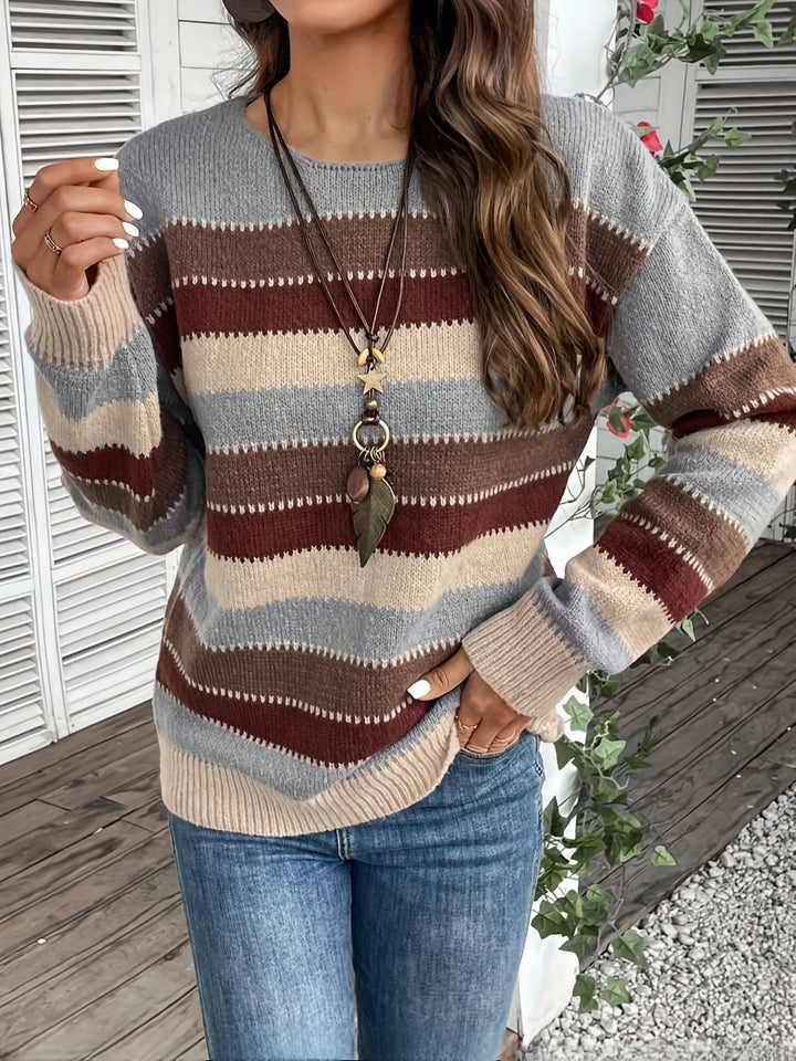 Delphine | Women's striped crew-neck sweater