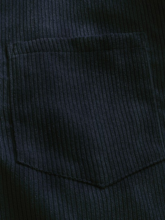 Men's Corduroy Long-Sleeve Half-Placket Shirt