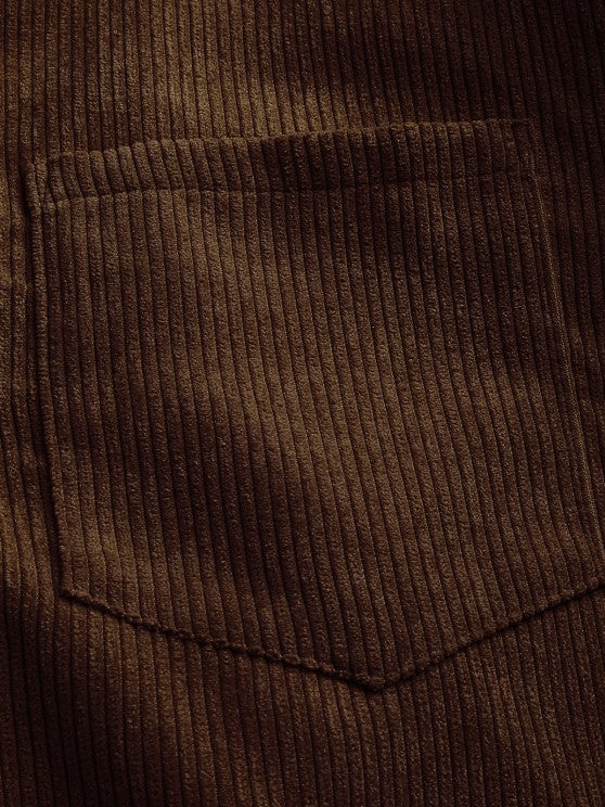 Men's Corduroy Long-Sleeve Half-Placket Shirt