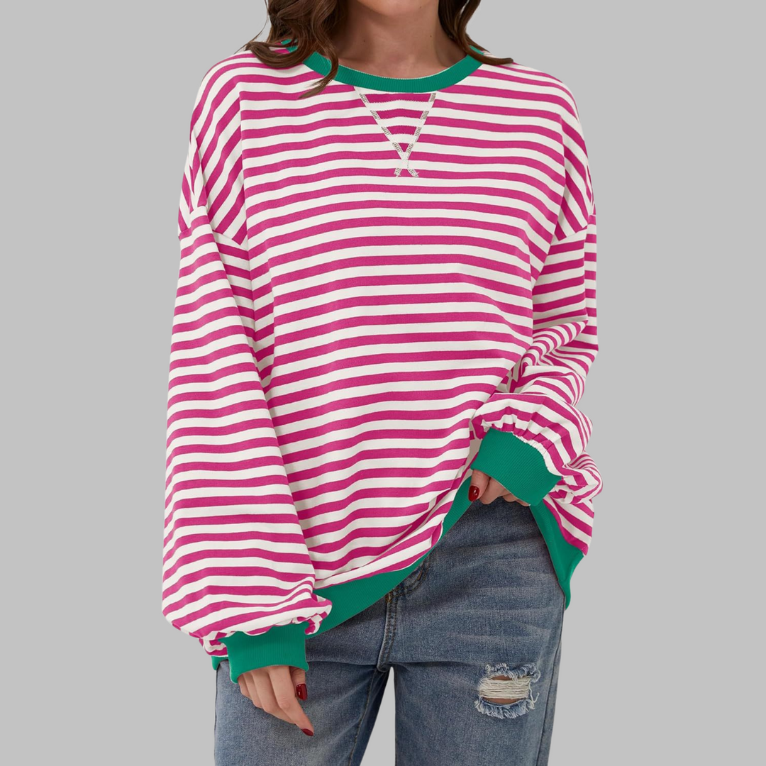 LUKA™ - Striped Long-Sleeve Crew Neck Casual Sweatshirt