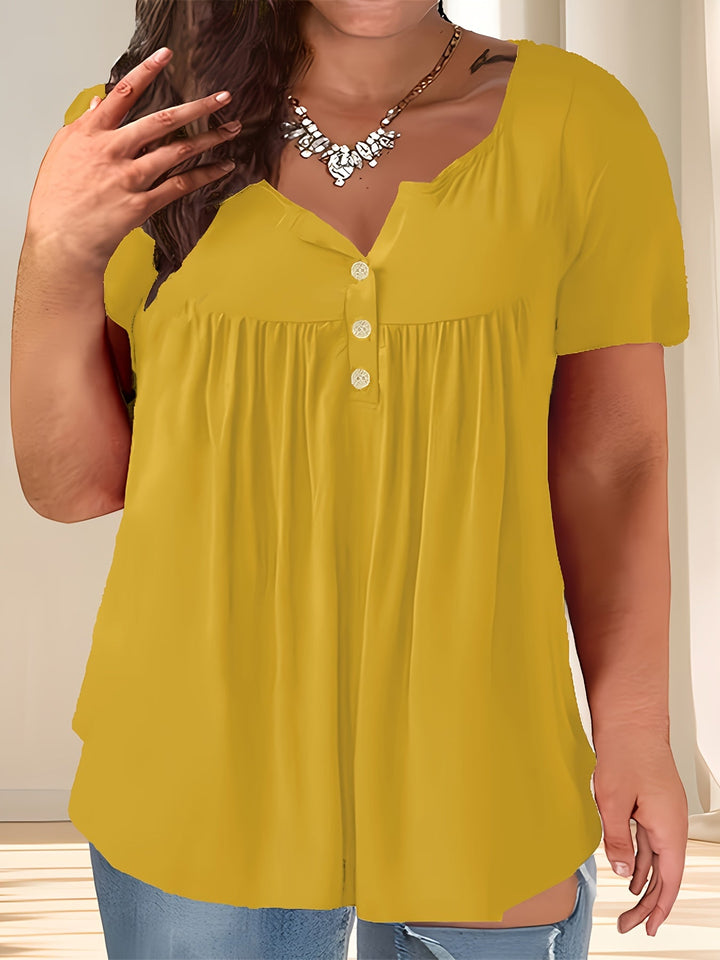 Zoey™ - Chic Plus-Size Pleated Blouse