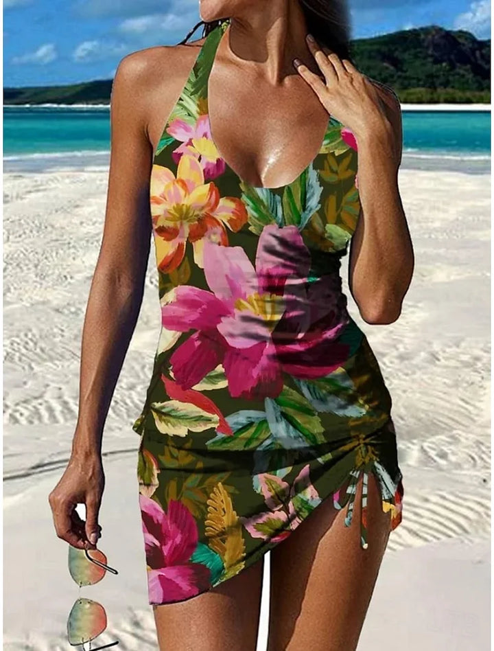Fiesta – Graphic Floral Bikini with Shorts, Flat Tummy Effect
