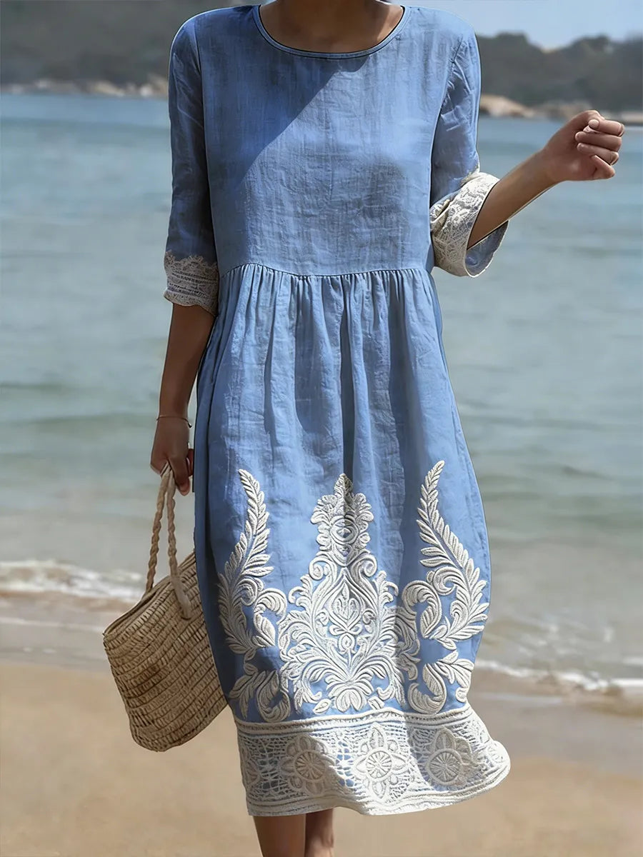 Tiffany | Dress with Plant and Floral Pattern