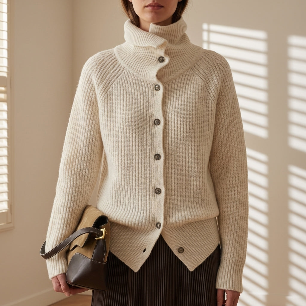 Women's long-sleeve button-front cardigan