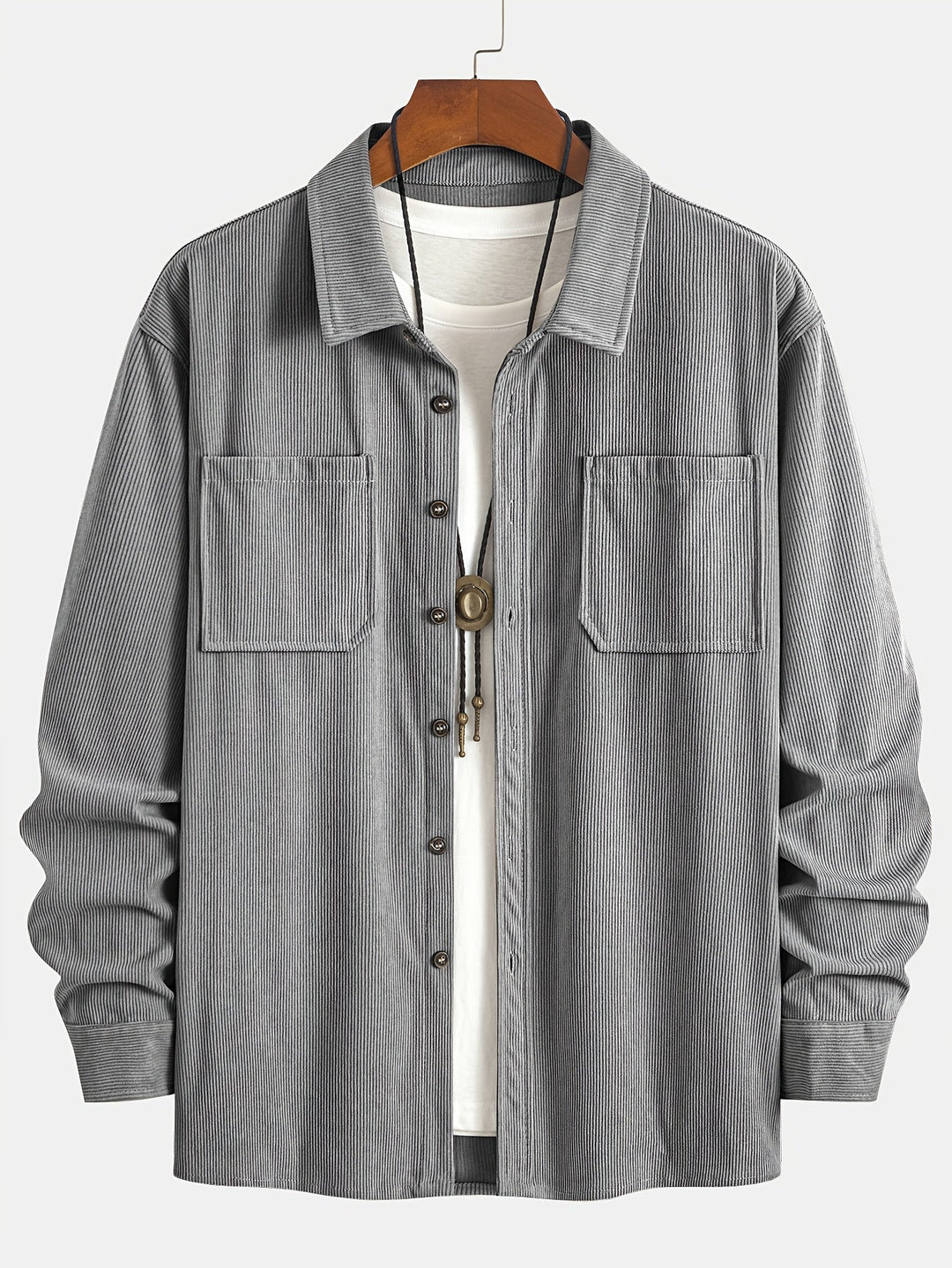 Bryce | Herren Langarm-Overshirt mit Taschen und Knöpfen