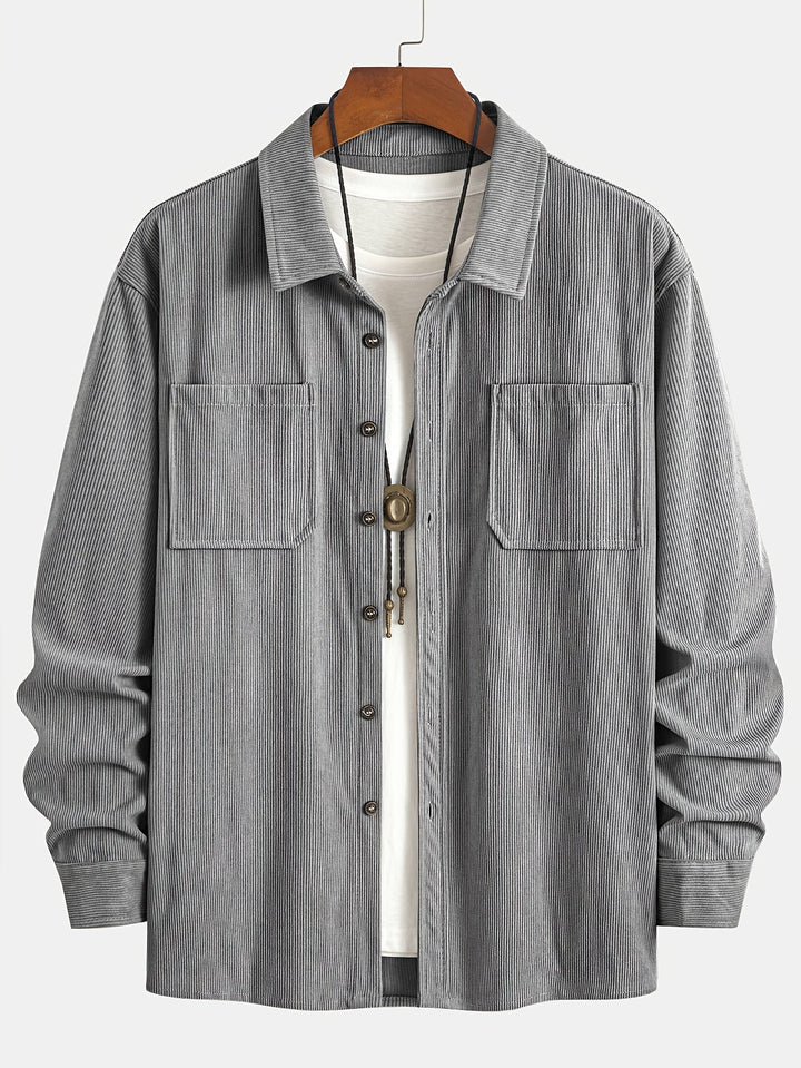 Bryce | Herren Langarm-Overshirt mit Taschen und Knöpfen
