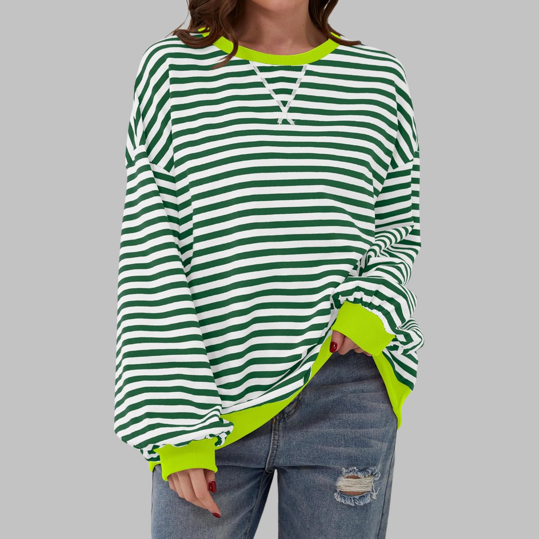 LUKA™ - Striped Long-Sleeve Crew Neck Casual Sweatshirt