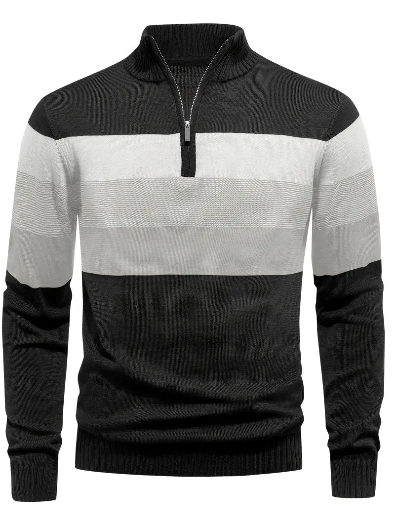 Brit & Boho™️ | The Luxe Colorblock Quarter Zip