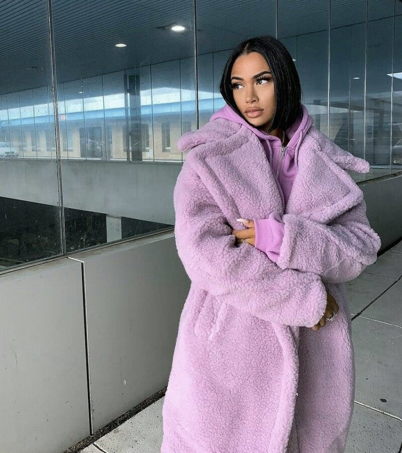 Zoe - Long Teddy Coat
