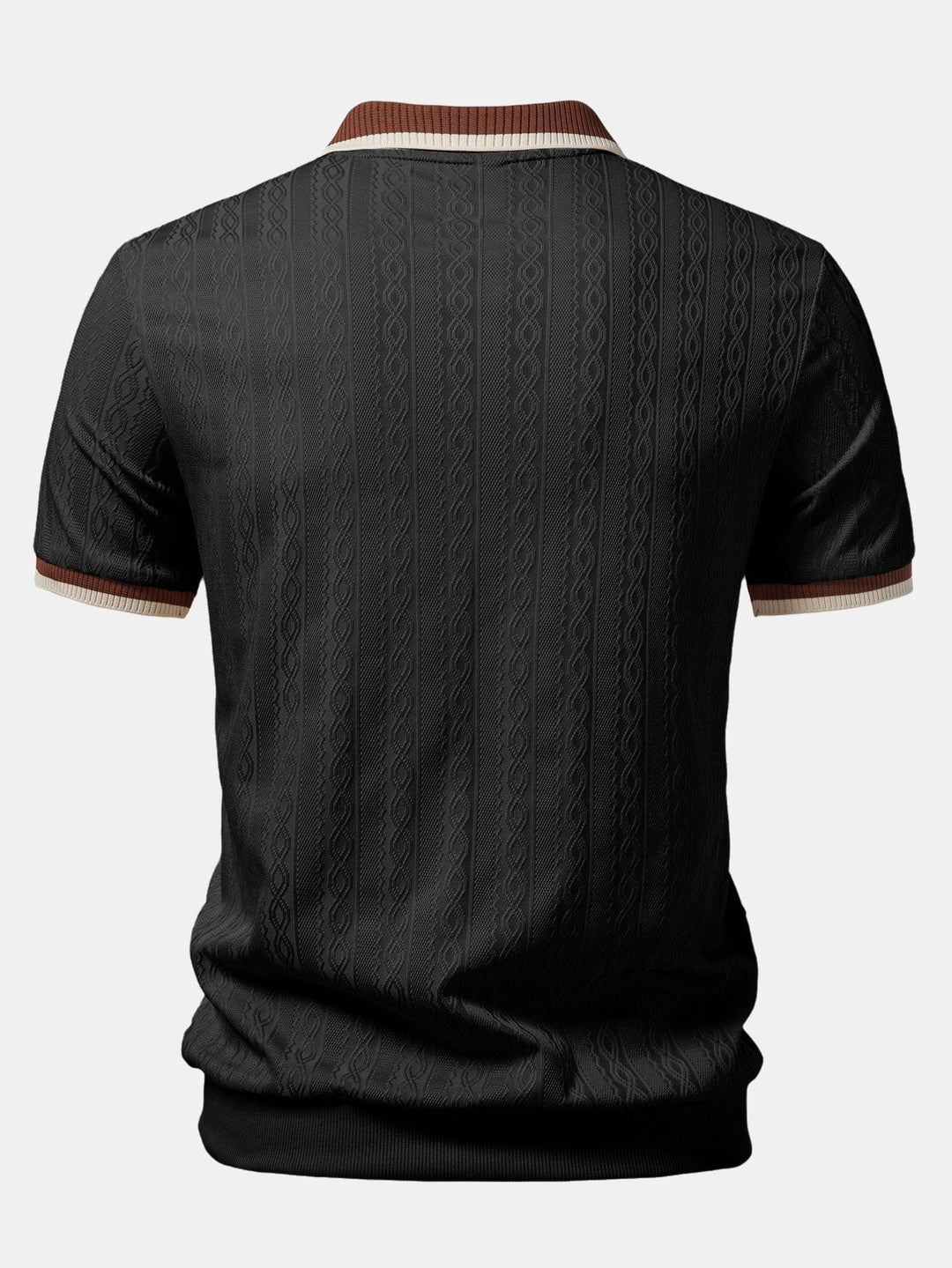 Herren Kurzarm Zip Polo & Elastischer Bund Gerade-Hosen Set