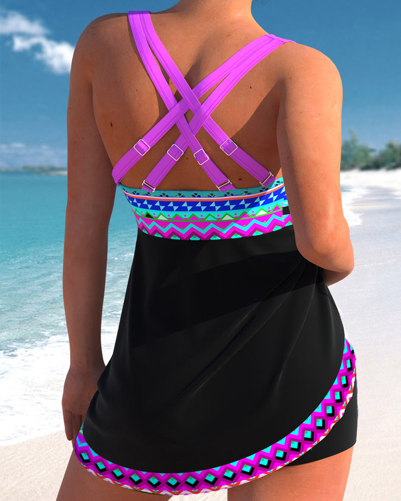 Eliza | Lace-Up Striped Swimsuit