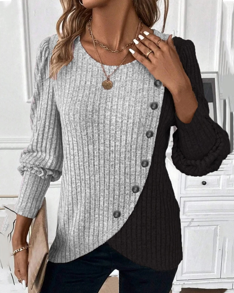 Evelyn - The Colour-Block Casual Top