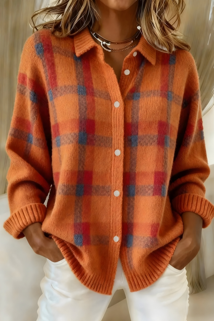 Tesa | Cozy Plaid Cardigan