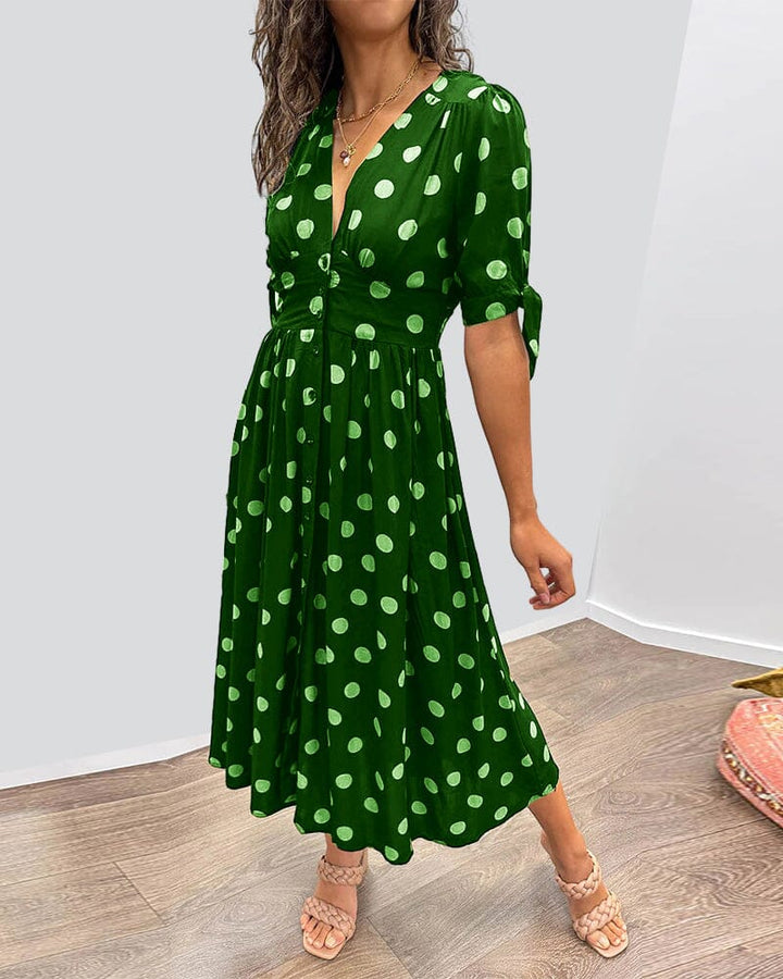 Bellamy - V-Neck Polka Dot Dress