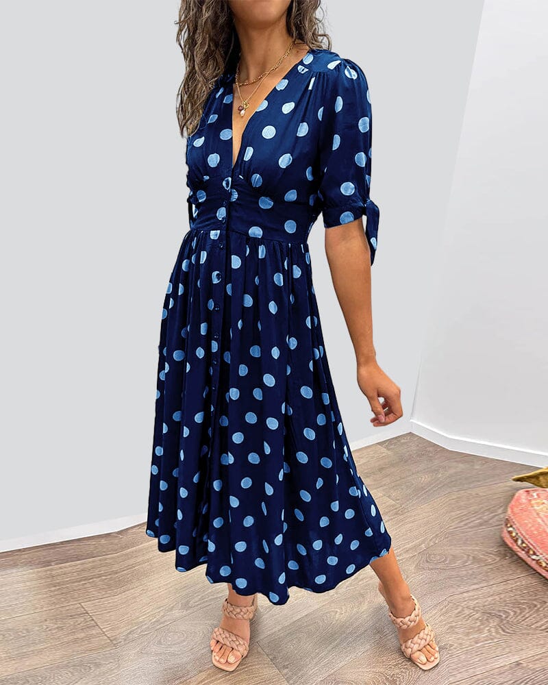Bellamy - V-Neck Polka Dot Dress