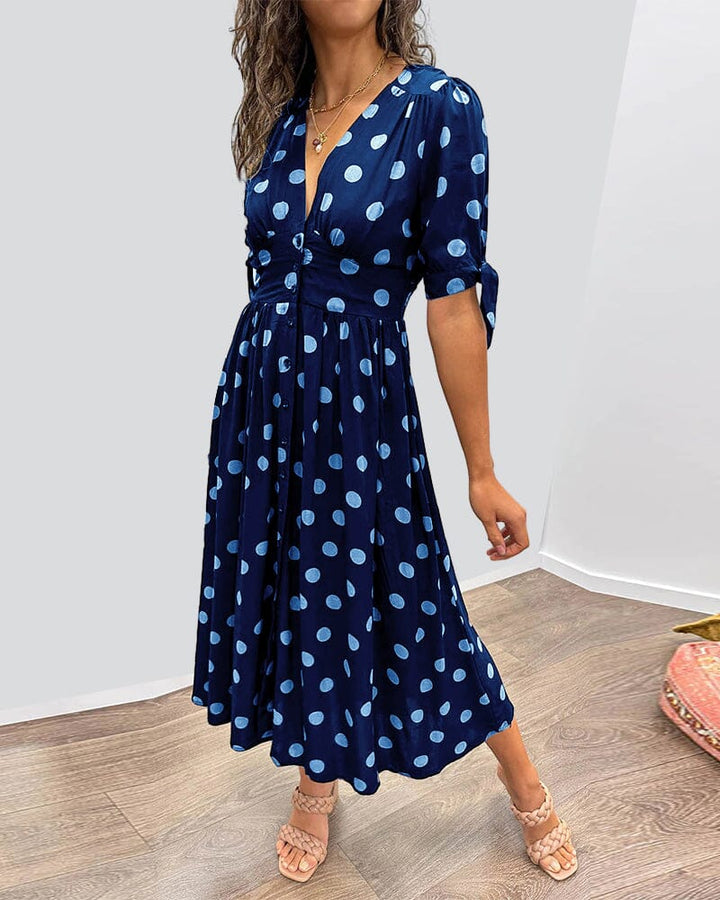 Bellamy - V-Neck Polka Dot Dress
