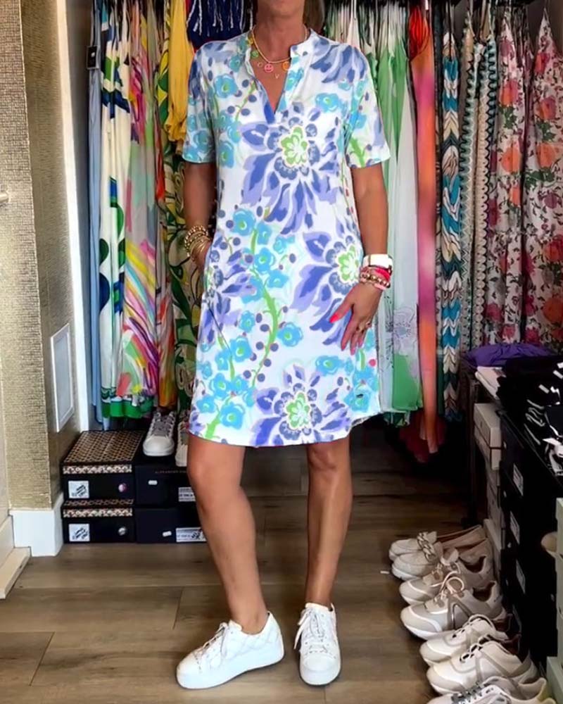 Federica™ - Dress with short sleeves and floral print