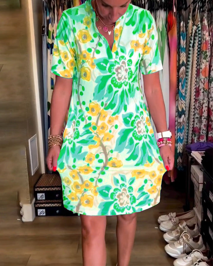 Federica™ - Dress with short sleeves and floral print