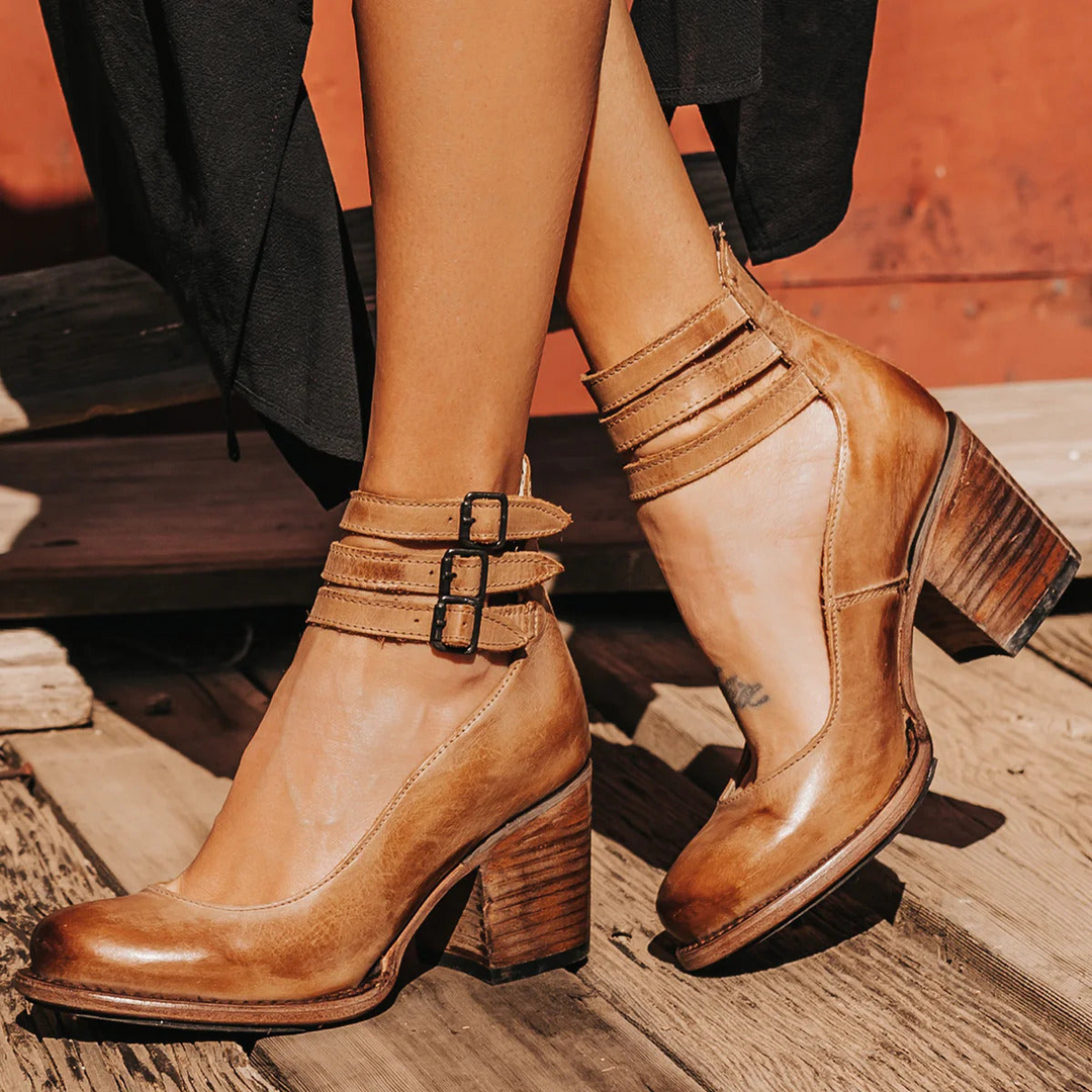 CAMILLE | Strap Pumps — comfortable block heel