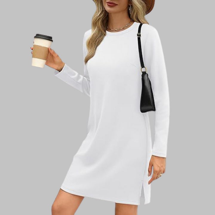 Talia™ – Casual Long-Sleeved Crew Neck Mini Dress