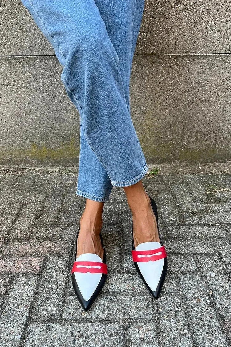 TWO-TONE LACE SLIPPERS