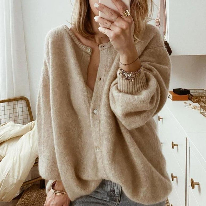 Women's Long-Sleeve Button-Up Cardigan
