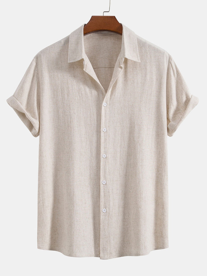 Button-up shirt and straight-cut trousers in a linen-rayon blend