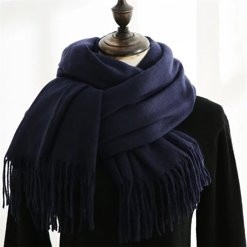 Designer-Schal mit Quasten | Warmer und weicher Kaschmir