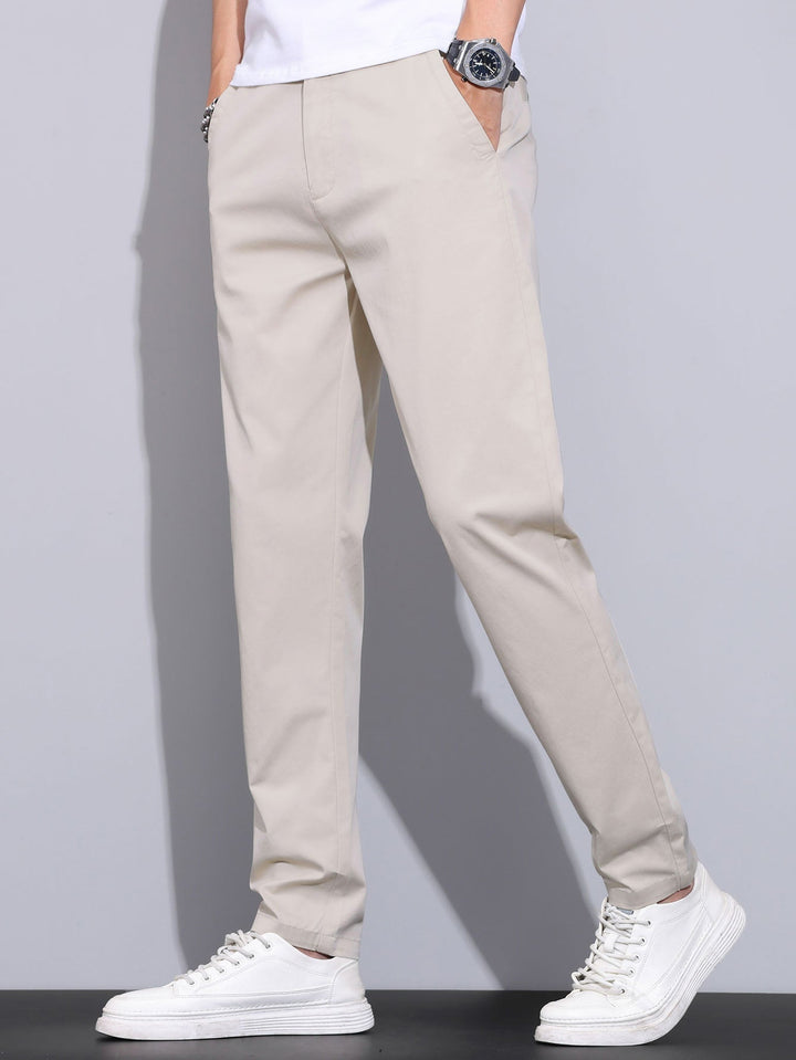 Herren Kurzarm Zip Polo & Elastischer Bund Gerade-Hosen Set