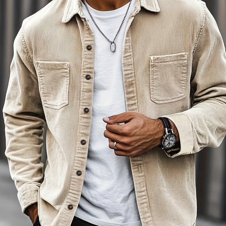 Bryce | Herren Langarm-Overshirt mit Taschen und Knöpfen