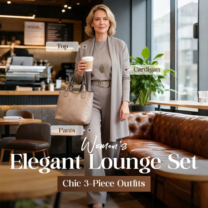 Chic 3-piece ensemble: Long cardigan, top, and trousers