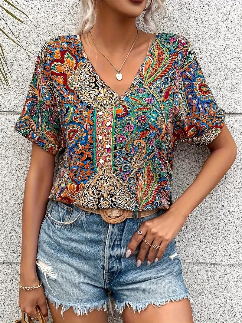 Livia - Loose Summer Paisley Top