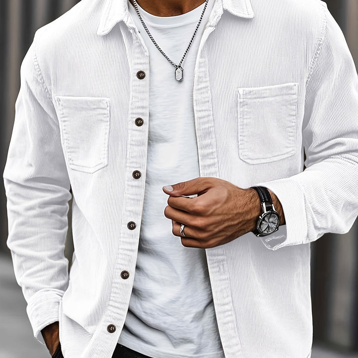 Bryce | Herren Langarm-Overshirt mit Taschen und Knöpfen