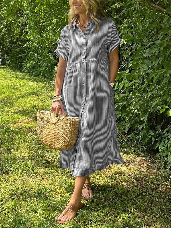 Gwen™ - Striped Shirt Dress