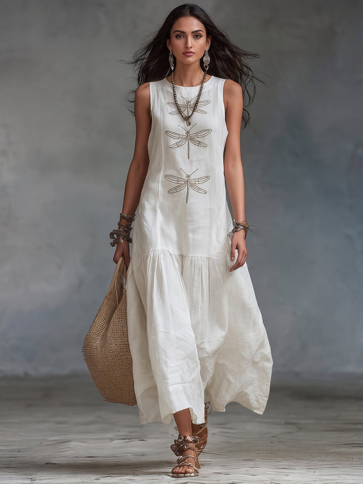 Geneva | Damen Rundhals Ärmelloses Maxikleid