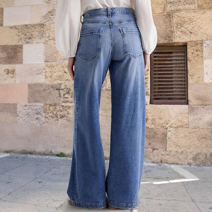 Retro High-Waisted Wide Leg Jeans for Women